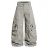 Pantalones de trabajo OREETA estilo leñador retro americano desgastado para hombre y mujer, resistentes al desgaste, resistentes a la suciedad, de corte holgado, pierna ancha, corte recto