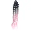 Comercio exterior transfronterizo linterna de cola de caballo con degradado de colores trenza de burbujas moda estilo callejero para mujer trenza de cola de caballo de pelo falso largo
