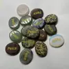 Piedra Natural Tallada Ovalada para Deseos Piedra para el Pulgar Plana de Doble Cara Piedra de la Tranquilidad 25*30mm Regalo de Bendición