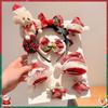 Gorro de Navidad Accesorios para el Cabello con Lazo para Niños Diadema para Niñas Pasador de Felpa para Otoño e Invierno Pasador de Pato Accesorios para la Cabeza de Bebé