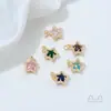 Cobre Chapado en Oro de 14K Circonia Pentagrama Tridimensional Colgante Hecho a Mano DIY Collar Pendiente Accesorio Piezas de Joyería