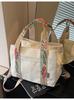 Bolso de Mujer Transfronterizo 2026 Nuevo Estilo Bolso de Mano de Encaje Bolso Tote para Viajar Bolso de Hombro Cruzado de Lona Simple y de Moda para el Trabajo