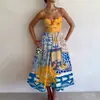 Vestido de tirantes casual, elegante y a la moda, estampado digital nuevo, transfronterizo, vestido de verano para mujer