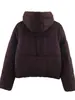 Chaqueta de Algodón con Capucha Tejida de Lana de Ocho Hilos con Cremallera Corta para Mujer 2025 Invierno Nuevo Estilo Moda Transfronteriza Europea y Americana Personalizada