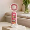 Ventilador Eléctrico Mini Portátil con Mango de Impresión Dopamina para Celebridades de Internet, Carga USB, Ajuste de Tres Velocidades, Soporte para Teléfono