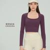 Nuevo Top Deportivo de Fitness Yoga Pilates de Manga Larga Todo en Uno con Copas Fijas Otoño e Invierno 2025 para Mujer