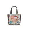 Bolsa de Lona para Llevar Lonchera, Bolso de Mamá, Bolsa para el Almuerzo para el Trabajo y Salidas, Bolso de Mano de Moda Bordado para Mujer