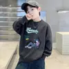 Roupas Infantis Moletom de Outono para Meninos Novo Estiloso Streetwear para Meninos Mais Velhos Primavera e Outono Quente Top Infantil