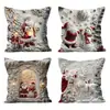 Suministros del Fabricante Fundas de Almohada con Atmósfera Navideña, Fundas de Almohada para el Hogar Impresas Digitalmente, Fundas de Almohada de Muñeco de Nieve y Reno Navideño
