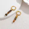 Pendientes Milad de Estilo Vintage Cilíndricos con Borlas Ins Celebridad de Internet Moda Europea y Americana Pendientes que No se Desvanecen Lujo Ligero Sensación de Alta Gama