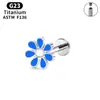 Aleación de Titanio G23 Tendencia Europea y Americana Girasol Lindos Energéticos Dulces Pendientes Tachuelas para Labios Tachuelas para Cartílago Piercing Joyería