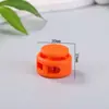 Fivela de mola grande de furo duplo plástico trava de aperto fivela de cordão fivela nariz de porco ajuste elástico botão preto e branco