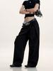 Calça Plissada de Perna Reta Estilo "Old Money" Yongfang para Homens e Mulheres, Versátil Vintage Texturizada Solta Afinando Três-Dimensional Moderna Simples Casual