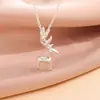 Versión Coreana del Nuevo Collar de Pequeño Alce, Lindos Cuernos Navideños Tridimensionales, Cadena de Clavícula Personalizada Moderna Versátil