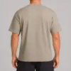 Camiseta esportiva masculina de manga curta, soltinha, absorvente de suor, para uso transfronteiriço, gola redonda, cor sólida, respirável, para corrida ao ar livre, fitness e uso casual