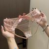 Nalgas de Melocotón Huecas ~ Nueva Ropa Interior Sexy de Encaje con Remaches de Tiro Abierto para Mujer Tentación Cintura Baja Deseo Puro Calzones para Mujer