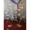 Novos adereços de casamento borboleta de ferro pássaro guia de estrada salão de casamento decoração de palco T layout de lâmpada de chão luminosa