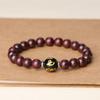 Auténtica Pulsera India de Sándalo Rojo de Hoja Pequeña de Alta Gama para Hombre, Pieza de Mano de Madera, Cuentas de Oración Budistas para Mujer, Pulsera de Sándalo, Cuentas de Rosario