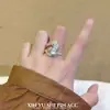 Anillo Versátil de Nicho Plata Dragón Strass Dos Dimensiones Anime Tema Galaxia Estrella Dan Heng Yin Yue Estilo Fresco