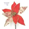 25 Estilos Nuevos de Cabezas de Flores de Navidad, Cabezas de Flores Decorativas Artificiales para Bodas, Flores con Polvo Dorado para el Festival de Primavera, Ramos de Decoración para el Hogar, Ramas de Flores