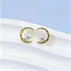 Brincos de Pérola de Água Doce Naturais de Zhuji para Mulheres, Estilo Quadrado Simples de Alta Qualidade, Brincos Elegantes de Cereja, Novos Brincos Atacado