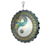 Carrillón de Viento Mandala Giratorio 3D para Jardín Exterior Balcón Patio Adorno Colgante Decorativo de Acero Inoxidable Pájaro Creativo