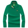 Camisa Polo de Algodón Brillante para Hombre con Manga Larga y Logo de Caballo Bordado, Camiseta con Cuello Camisero, Top Casual de Negocios para Hombre de Mediana Edad, Productos Físicos