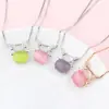 Versão coreana de pingente de chifre de pedra hibisco banhado a prata corrente de clavícula de alce rosa dourado cristal rosa joia simples da moda para estudantes