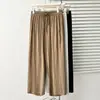 Pantalones Casuales Cortos Talla Plus para Verano, Estilo Nuevo, Sencillos y Versátiles, Ligeros de Lino Tencel, Favorecedores y Ligeros, Modelo 0493