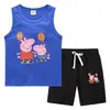Traje Deportivo Casual de Dos Piezas para Niños Pequeños y Medianos - Chaleco y Pantalón de Verano 2023, Camiseta Base, Ropa Exterior Delgada sin Mangas