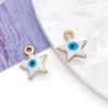 1 Colgante de Acero Inoxidable Electrochapado al Vacío de Colores con Goteo de Aceite, Estrella de Cinco Puntas de Doble Cara, Ojo del Diablo, Accesorios para Joyería DIY