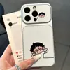 Adequado para Apple, torna-se instantaneamente 17promax, desenho animado, bochechas rosadas, casal, iPhone, telefone Android, capa macia e rígida, personalizada com UV