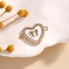 Liga Pingente de Gota de Óleo Coração Laço Pingente de Diamante Moda Anel Duplo Colar Pulseira Material Pingente DIY