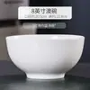 Tazón de Porcelana Ósea Tangshan para Uso Doméstico, Tazón de Porcelana Blanca Pura Simple, Tazón para Arroz Apto para Microondas, Tazón para Fideos, Tazón para Sopa