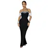 C7838 Transfronterizo 2026 Nuevo Vestido de Noche Elegante para Mujer con Perlas Hombros Descubiertos Bodycon Sirena Vestido de Fiesta