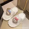 Hogar Estilo Lindo Suave Kawaii Dibujos Animados Pantuflas de Piel Mujer 2026 Otoño Invierno Nuevos Zapatos de Piel Calientes para Interior Slip-on