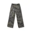 Macacão Masculino Alta Qualidade Transfronteiriço 2024 Novo Estilo Americano Padrão de Galhos Calças Masculinas Elegantes Camuflagem Roupa de Trabalho
