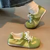 Zapatos casuales de cuero suave tela satinada deportiva verano delgado suela blanda feos lindos cabeza grande senderismo ligero zapatos Forrest Gump zapatos de entrenamiento alemanes mujer