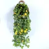 Kangkang Flor Artificial Trepadeira Pequeno Canto Rosa Pendurado na Parede Flor Planta Verde Decoração de Interior Trepadeira Flor Artificial Trepadeira Arranjo de Casamento