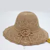 Sombrero de Paja para Mujer con Correa de Encaje Sombrero de Pescador de Encaje Nuevo Sombrero de Sol Transpirable Hueco con Protección Solar para Viajar al Mar