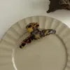 Pinça de Ácido Acético Coreana, Pinça com Estampa de Leopardo Escuro, Pinça Grande Elegante e Simples, Presilha para Cabelo da Nuca, Presilha Tubarão