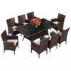 Conjunto de Mesa e Cadeiras de Vime para Pátio, Combinação de Vime para Jardim, Quintal, Ar Livre, À Prova d'Água, Resistente ao Sol, Mesa e Cadeiras de Jantar para Lazer, Vime PE