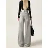 Calça Jeans Wide Leg Cinza Claro para Mulheres, Tendência Primavera/Verão 2026 Versátil Nova Calça Reta Solta de Cintura Alta