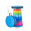 Banco Retrátil Portátil, Banco Dobrável para Exterior, Banco Mazar Colorido de Plástico, Banco Arco-Íris, Suprimentos para Caminhada e Acampamento, Material Novo