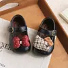 Zapatos Mary Jane de Cuero para Niñas Primavera y Otoño Suela Suave Zapatos de Princesa para Bebé Lazo de Dibujos Animados Adhesivo Mágico Zapatos Individuales para Niñas