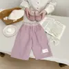 Conjunto de 3 Peças de Colete de Primavera Super Fofo para Meninas, Conjunto de 3 Peças Adorável de Colete Cartoon para Bebê, Camiseta Básica e Calça Casual
