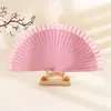 Abanico de Madera Maciza Liso Español Estilo Minimalista Abanico Plegable Accesorios Europeo y Americano Clásico Color Sólido Mate Abanico Plegable Venta al por Mayor