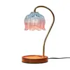 Lámpara de fusión de cera para velas de mármol, lámpara de mesa difusora estilo ins, luz nocturna retro americana sin humo y con temperatura ajustable, lámpara de fusión de cera para aromaterapia