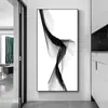 Geometría Moderna Blanco y Negro Línea Pintura Decorativa para Dormitorio Abstracta Minimalista Sala de Estar Comedor Pintura Colgante Porche Lejos frente a la puerta
