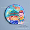 Ímãs de Geladeira da Cidade de Luoyang com Desenhos do Templo do Cavalo Branco e do Portão do Céu, Adesivos Magnéticos de Resina, Lembrança Turística de Henan Produtos Culturais e Criativos Atacado
